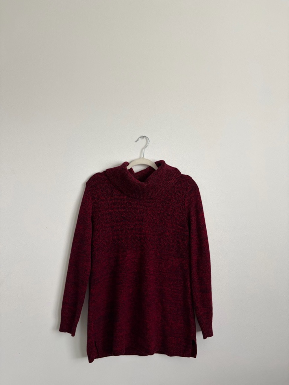 Karen Scott Maroon Cowl Neck Sweater